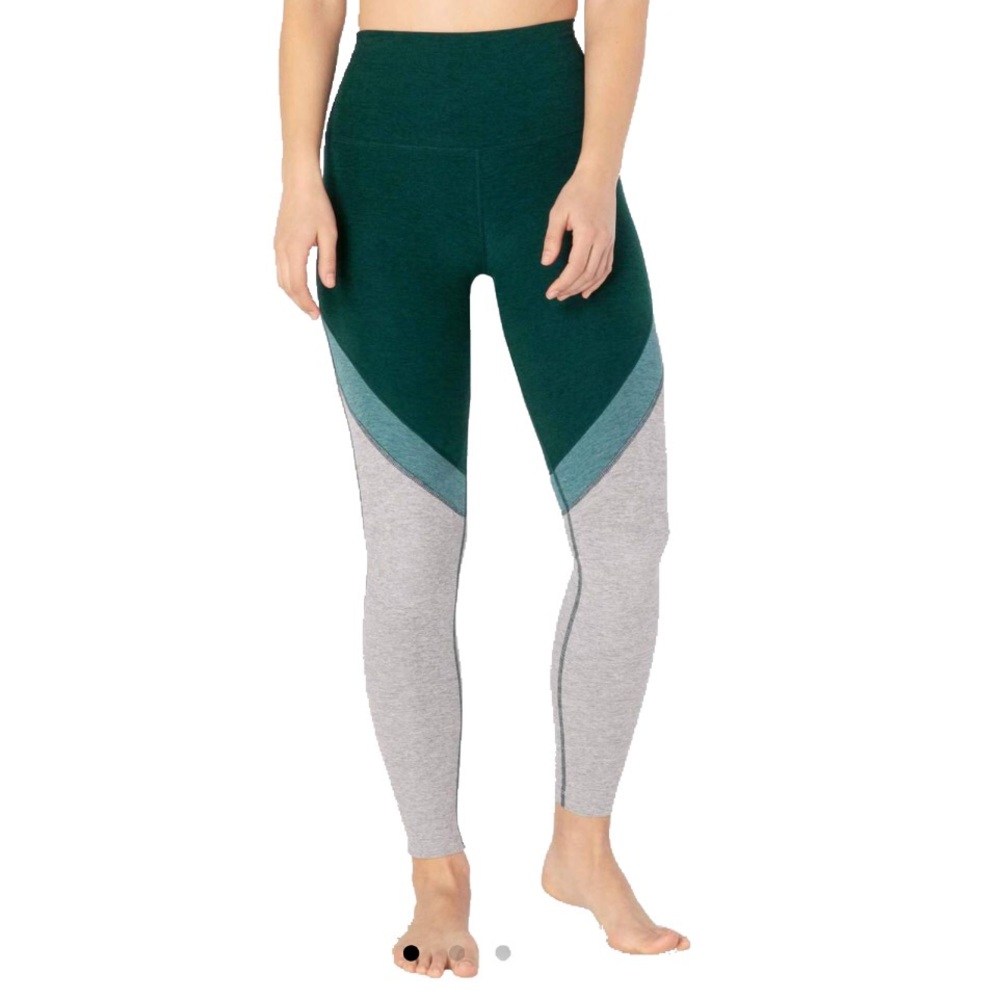 NWOT Beyond Yoga Spacedye Tri-Panel HW Midi Legging - S | M - Hunter Green